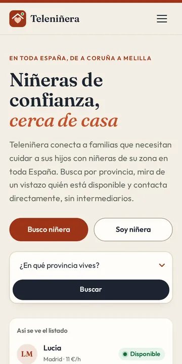Teleniñera en móvil